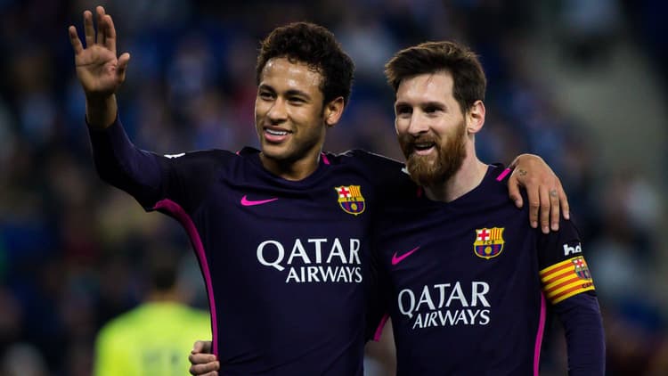 نيمار وميسي في مباراة برشلونة