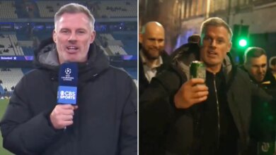 جيمي كاراجر "محظور من ملعب الاتحاد خارج ملعبه من قبل مانشستر سيتي والاتحاد الأوروبي لكرة القدم بعد انضمامه إلى مسيرة مع مشجعي دورتموند"
ستاديوم بوست