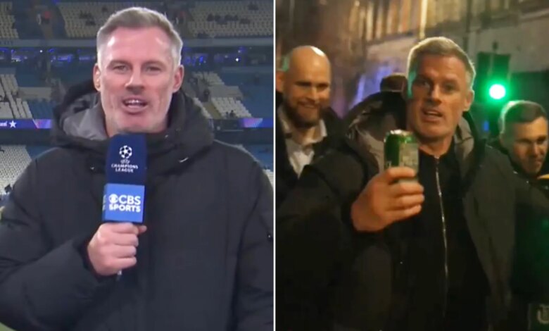 جيمي كاراجر "محظور من ملعب الاتحاد خارج ملعبه من قبل مانشستر سيتي والاتحاد الأوروبي لكرة القدم بعد انضمامه إلى مسيرة مع مشجعي دورتموند"
ستاديوم بوست