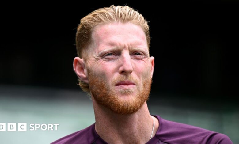 Ben Stokes looks on